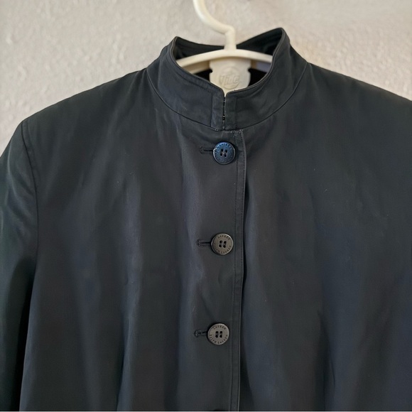 Lauren Ralph Lauren Jacket Cotton Blend Mandarin Collar Black Women’s Size 10P - Picture 3 of 16